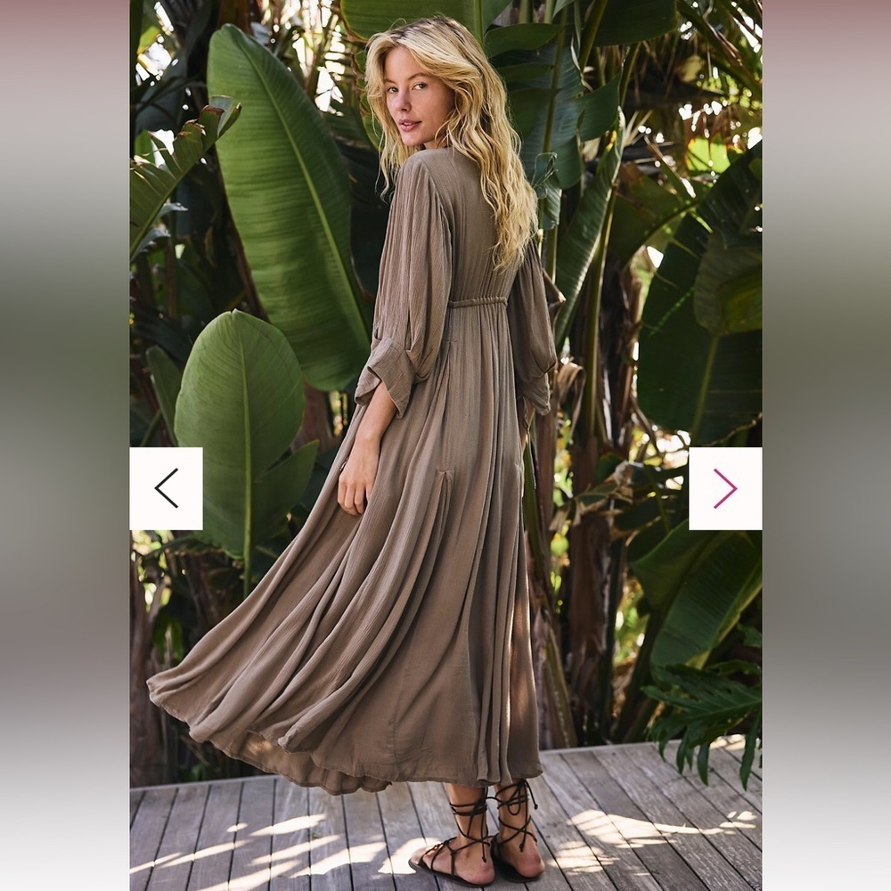 Free People Just Like Paradise Maxi Large Color: Olive Stone NWT - Picture 3 of 6